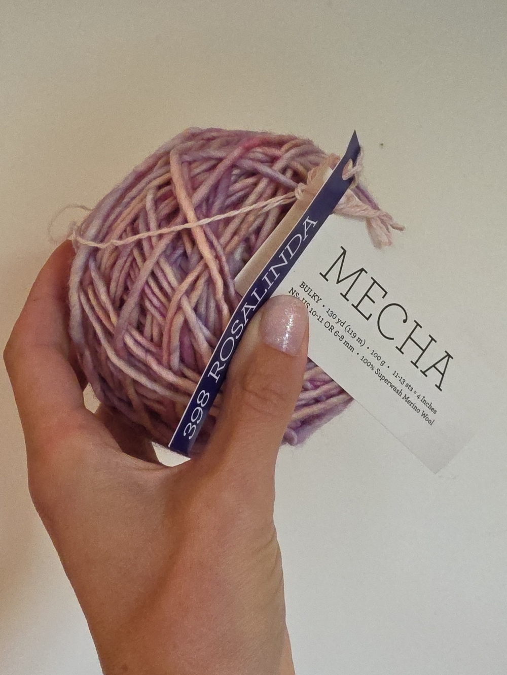 Malabrigo Mecha Rosalinda Hand-Dyed Purple Yarn Ball -